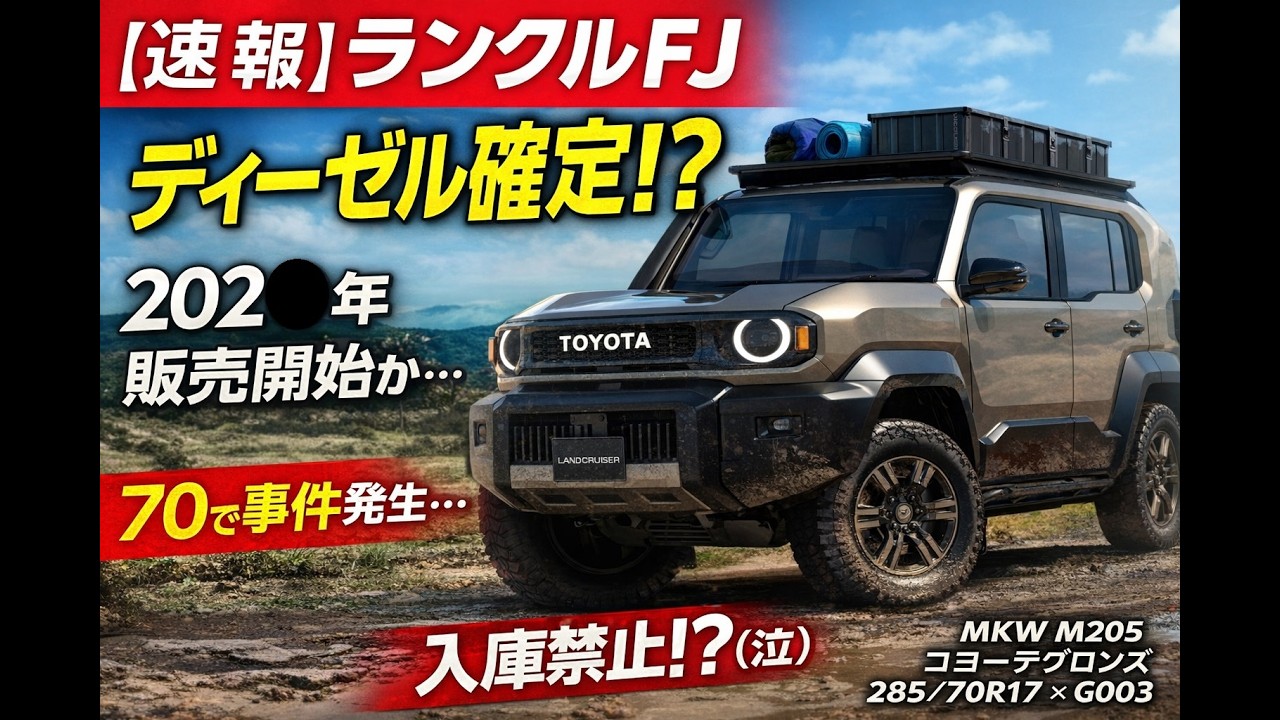 【速報】ランクルFJ！！202〇年にディーゼル販売開始！！最強モデル爆誕！！再再販ランクル70事件発生。。。入庫禁止！！ホイール見積完了。MKW M205ブロンズ285/70/17　G003！！