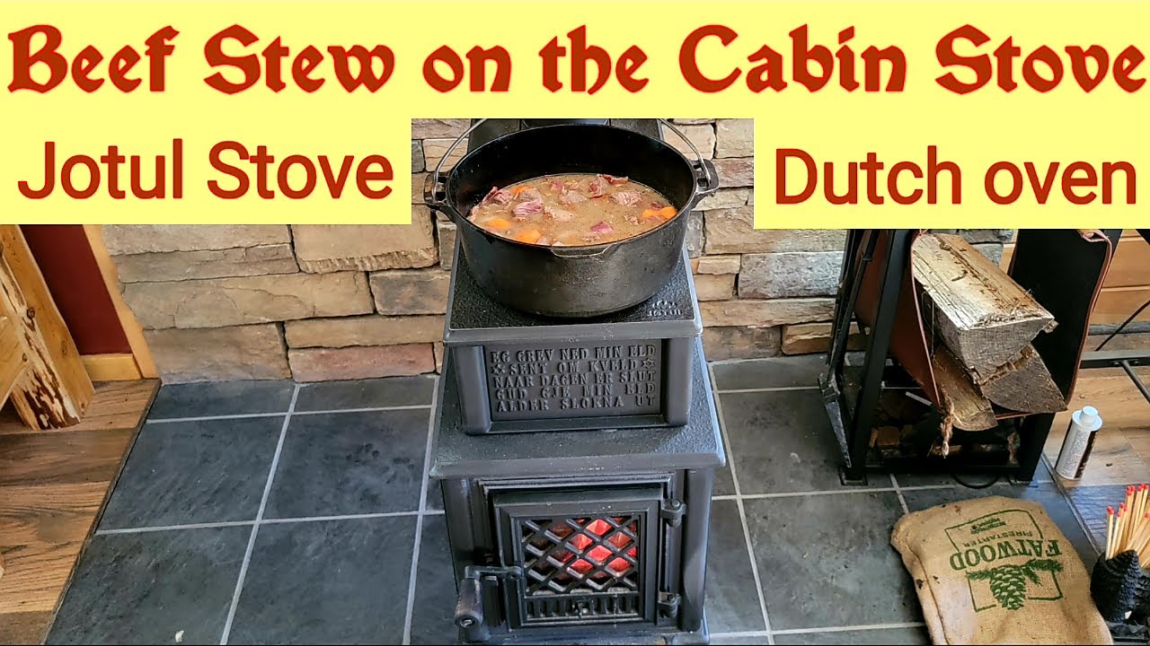 Beef Stew On Jotul wood stove using Dutch Oven