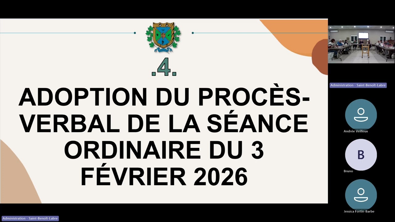 Séance ordinaire du conseil municipal du 3 mars 2026