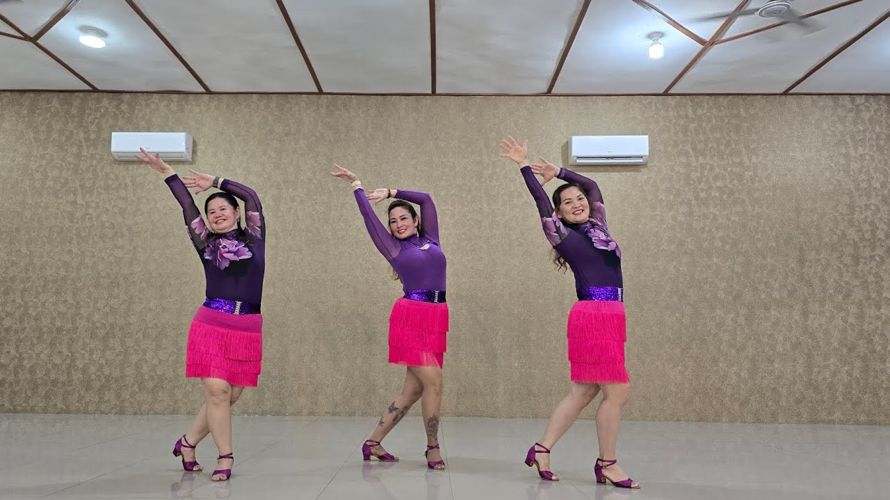 FIRST SAMBA - Line Dance // Improver - Demo #firstsamba #sambamusic #linedancepku #odspku #samba 💜🩷💜