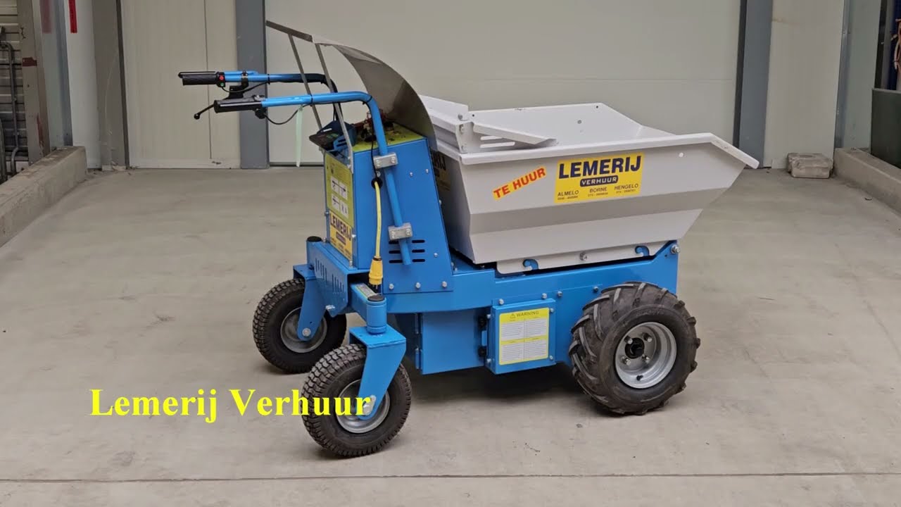Uitleg instructie. Accu aangedreven dumper op wielonderstel