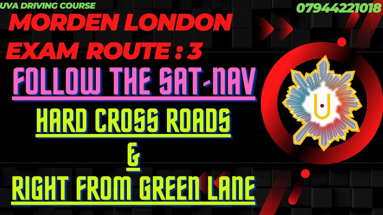 MORDEN REAL DRIVING TEST EXAM ROUTE : 3 | MOCK TEST | FOLLOW THE SAT NAV | HARD ROUTE | ROSE HILL