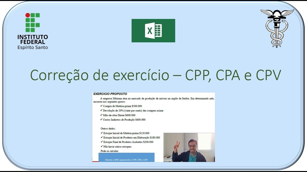 Correção de atividade: calculando CPP, CPA e CPV