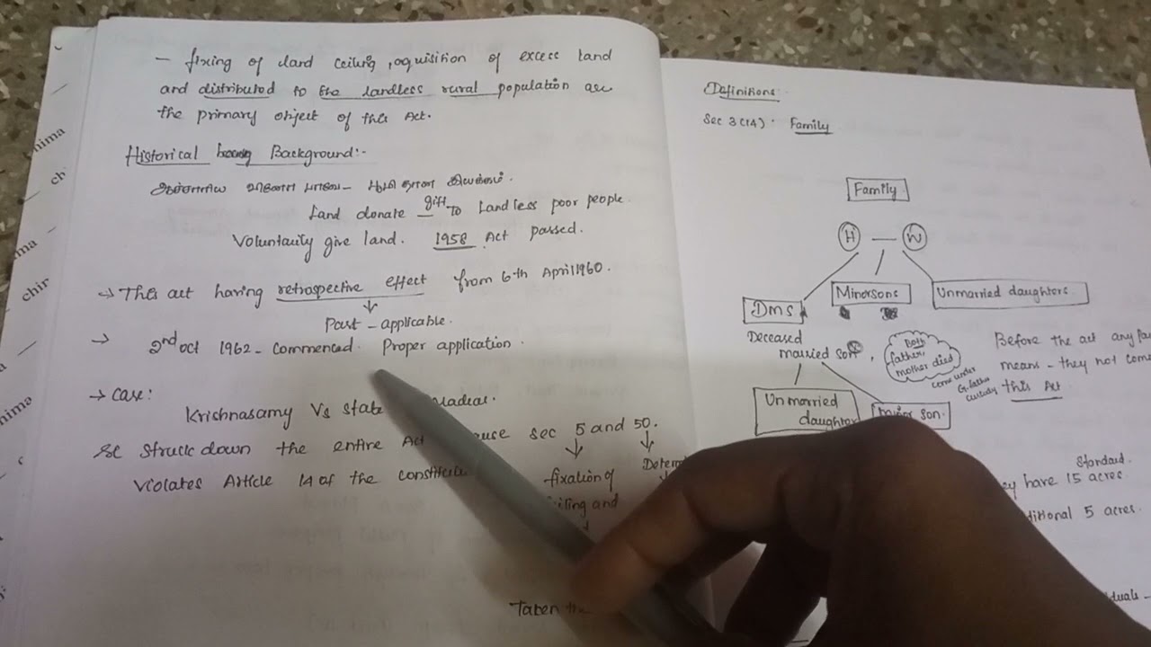 The Tamilnadu Reforms Act 1961(நில உச்ச வரம்பு சட்டம்)part 1