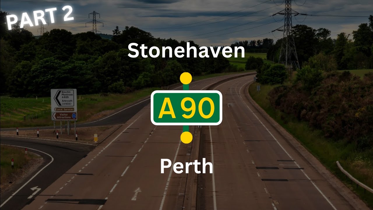 A90 Perth - Stonehaven | Facts & Music | Dashcam Road Trip | Part 2 Route 90