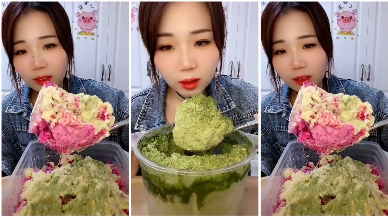ASMR ICE EATING | MATCHA & MILK POWDER | RELAX VIDEO