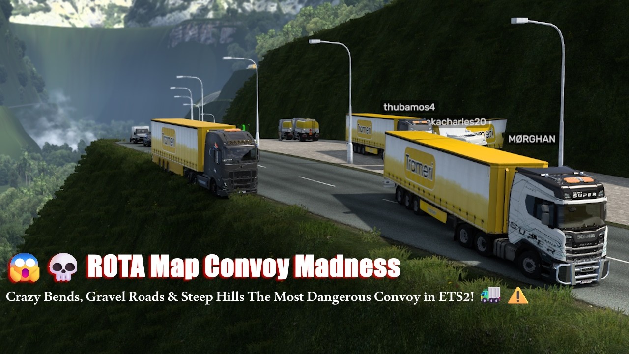 ONE BLINK = GAME OVER! 😱💀 ROTA Map Convoy Madness | Tight Bends & Deadly Hills | ETS2 - 80