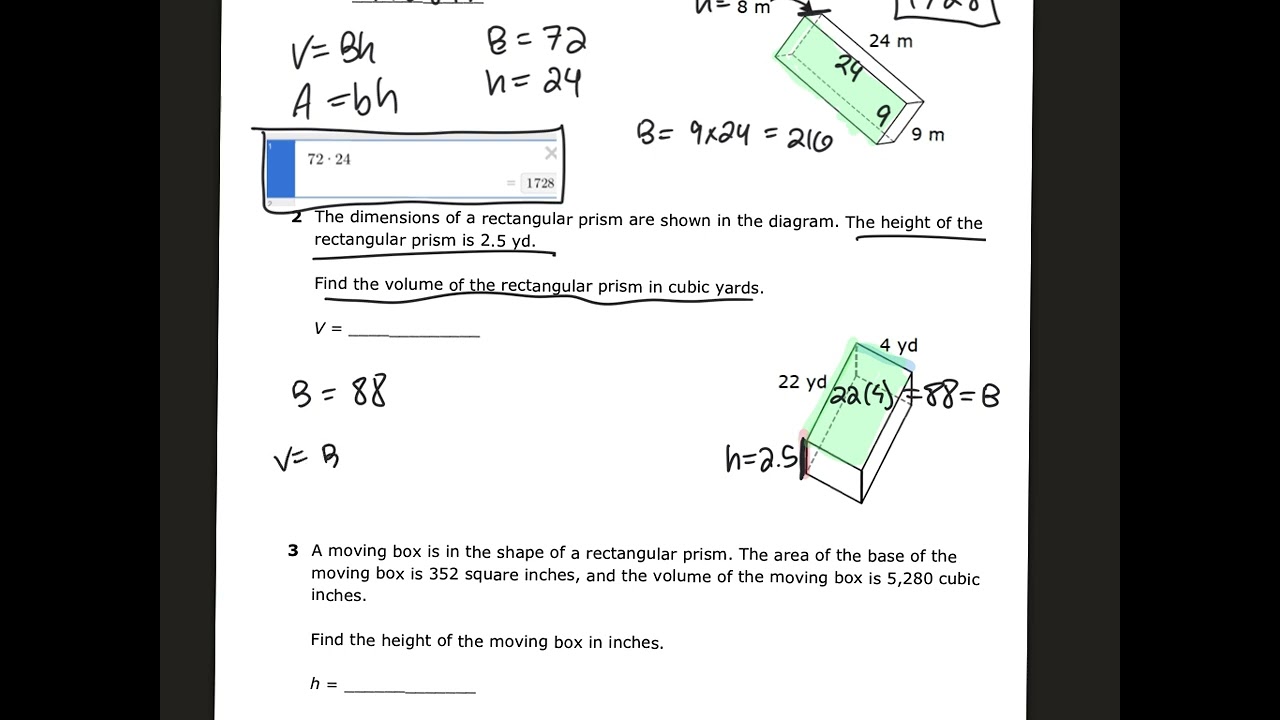 Volume of Prisms - 7.9A