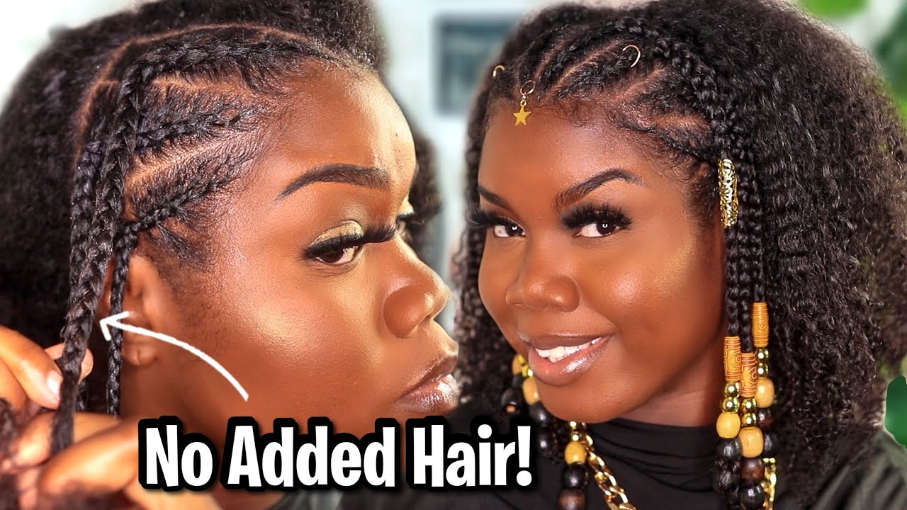 Fulani Braids With Curls | no added hair | DIY Protective Style for Natural Hair