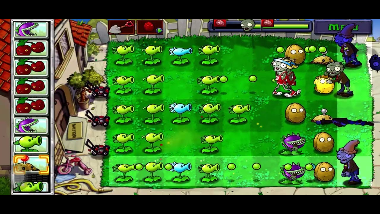 Plants VZ Zombies PVZ - Level 10 (Day Mode)