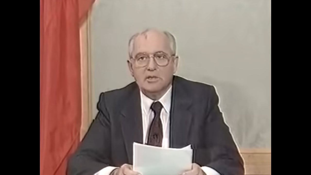 Resignation of Mikhail Gorbachev and lowering of the USSR flag