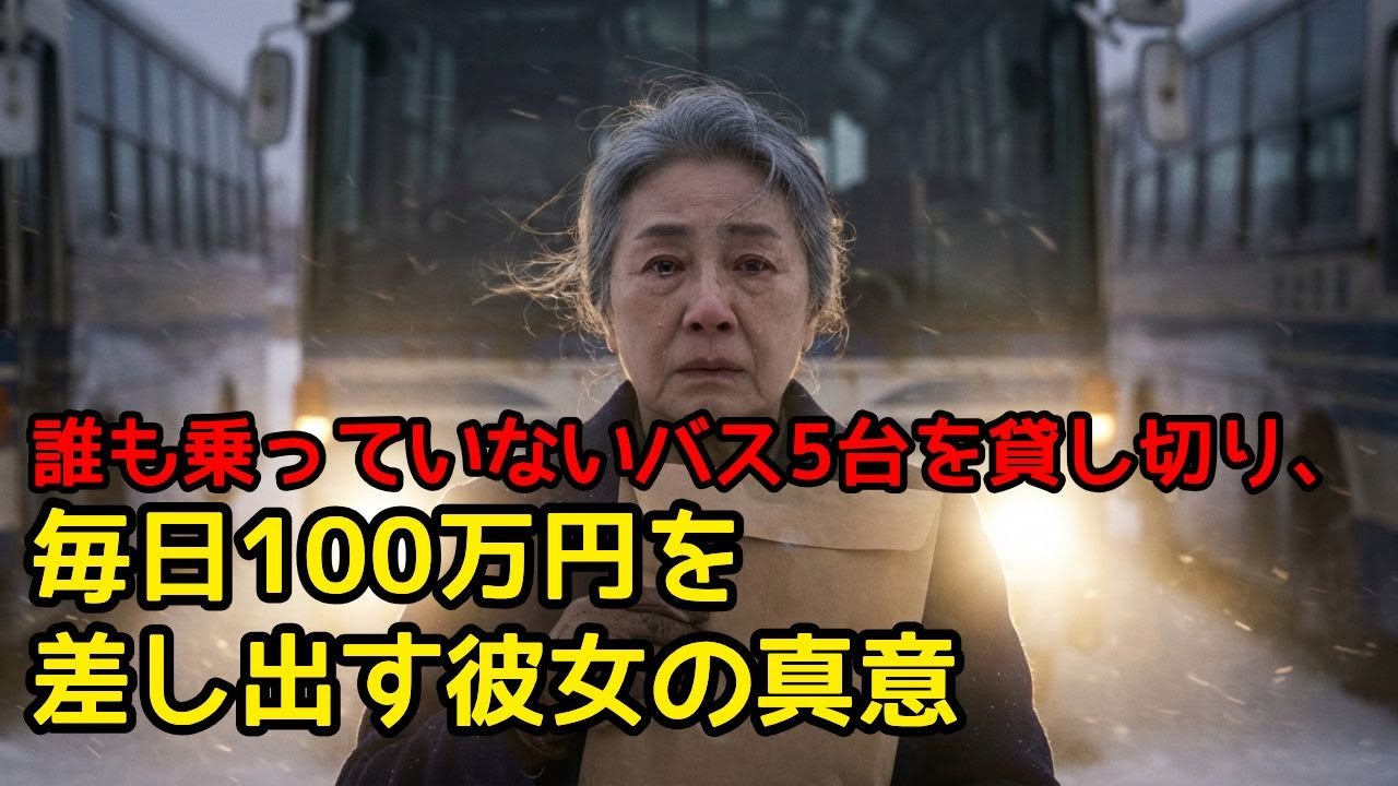 誰も乗っていないバス5台を貸し切り、毎日100万円を差し出す彼女の真意