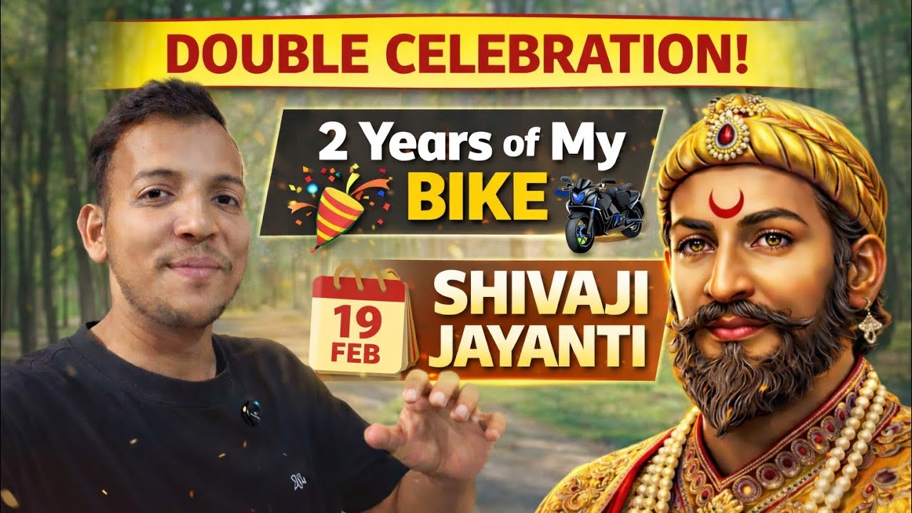 Ek Din Do Khushiyan 🎉 | Bike 2 Years Complete + Shivaji Jayanti Special ❤️ @Roshanmandalvlog03 