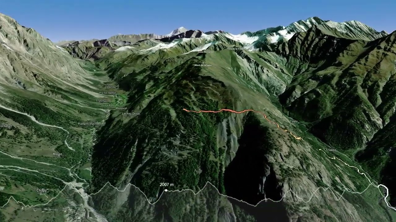Tour du Mont Blanc - 3D Flyover