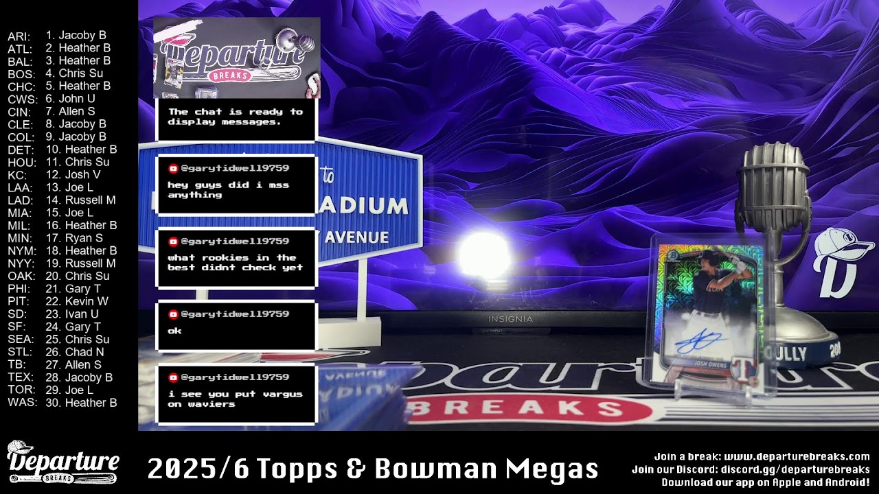2025/6 Topps & Bowman Megas -- Pick Your Team Evening Break
