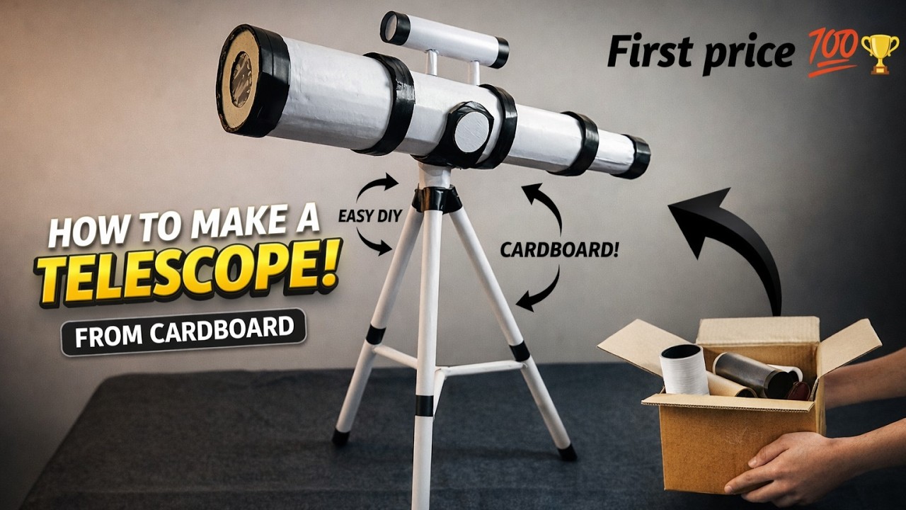 How to Make a Telescope from Cardboard 🔭 | Easy DIY Science Project