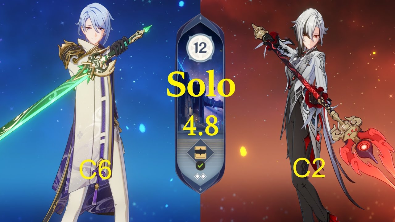 [SOLO] NEW Spiral Abyss (4.8) C6 Kamisato Ayato & C2 Arlecchino - Genshin Impact