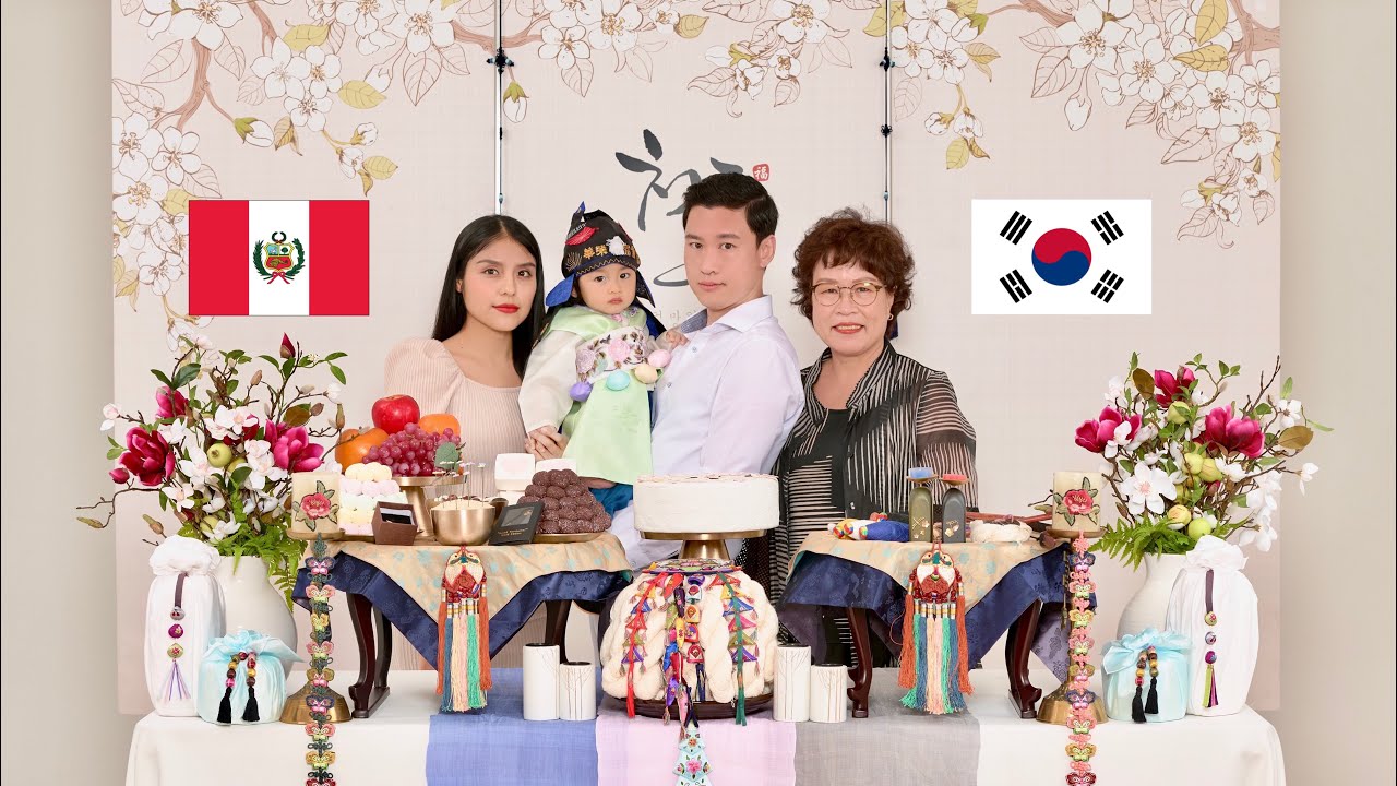 LES PRESENTO A MI HIJO 👶🏻🇰🇷🇵🇪 + PRIMER CUMPLEAÑOS EN COREA 🎂todo estilo coreano ✨ 루이 첫돌 축하해
