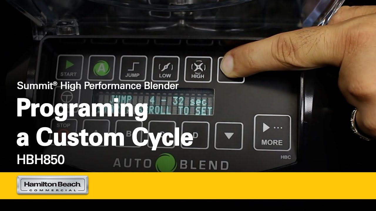 Programming a custom cycle for Summit® | Hamilton Beach Commercial® | HBH850 Series
