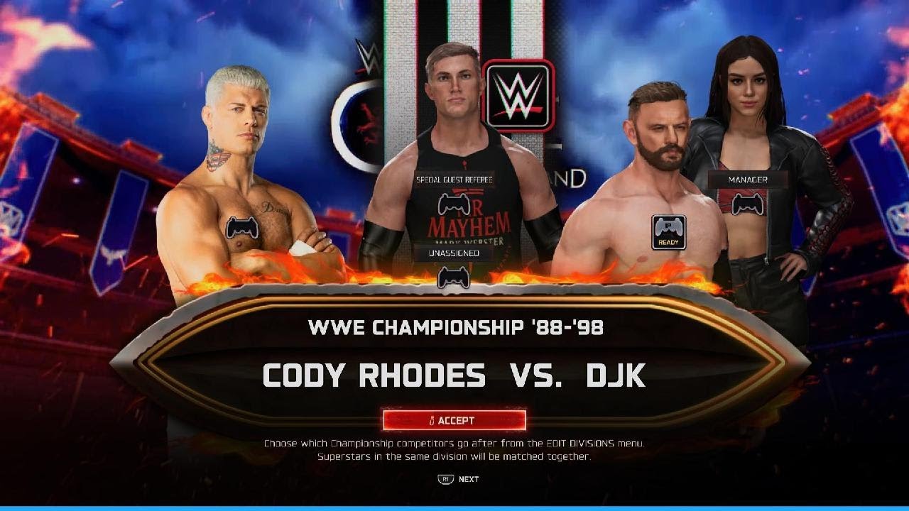 WWE 2K25 DJK vs Cody Rhodes for WWE Championship - Clash At the Castle