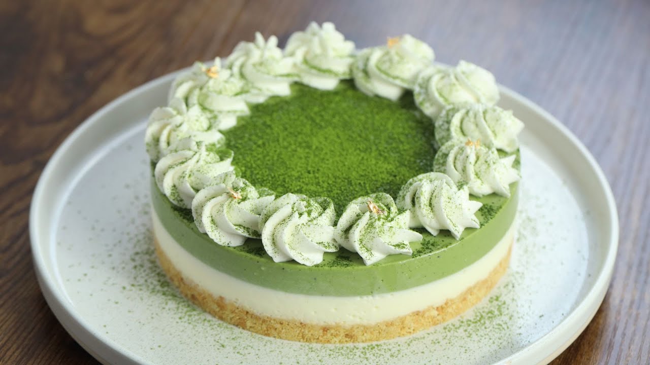 Bánh mousse trà xanh sữa chua không dùng lò dễ làm siêu ngon | No-bake matcha yogurt mousse