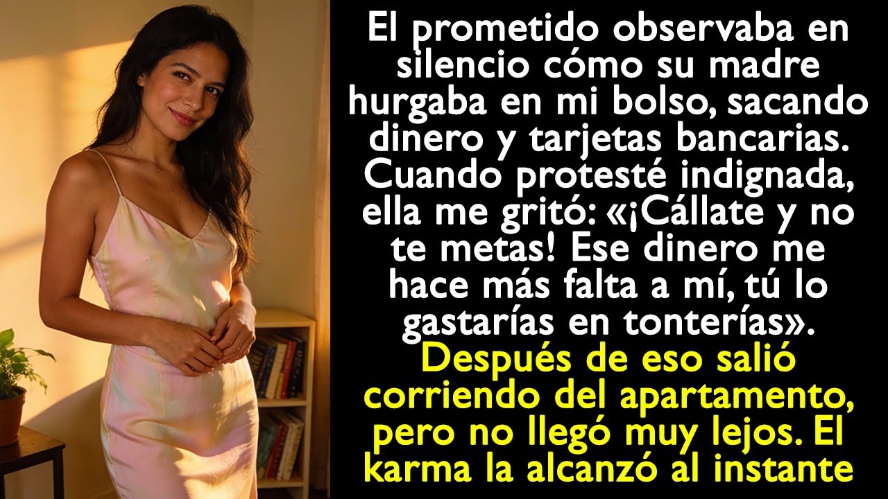 El prometido observaba en silencio cómo su madre hurgaba en mi bolso, sacando dinero y tarjetas...