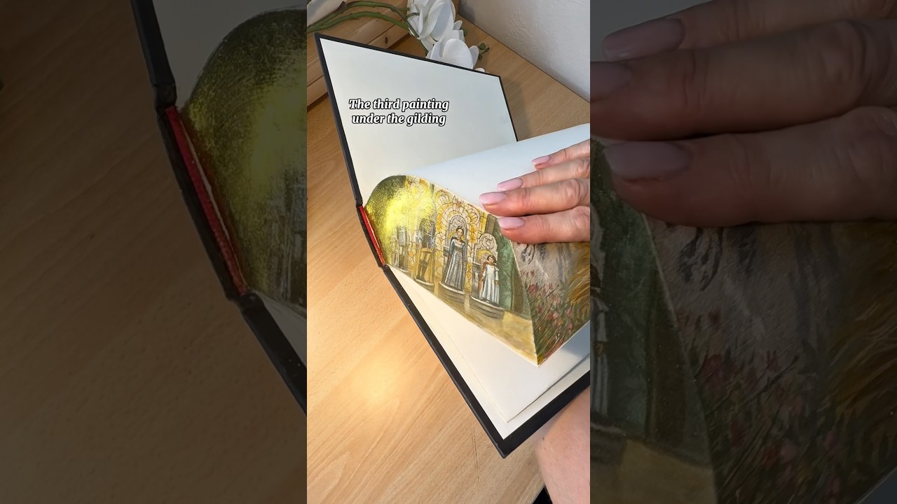 Hidden watercolor painting on The Chronicles of Narnia book #artwork #booklovers #edges #gold #myart