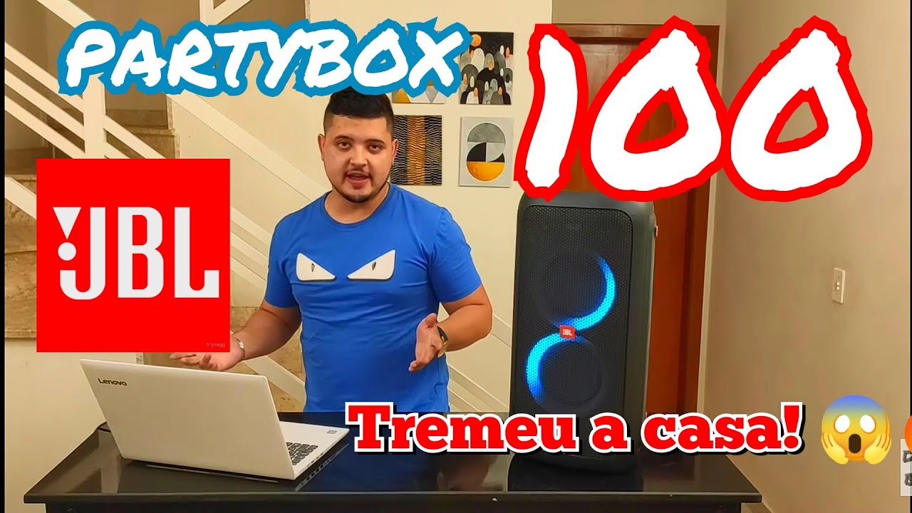 JBL PARTYBOX 100 - Testando grave - Unboxing