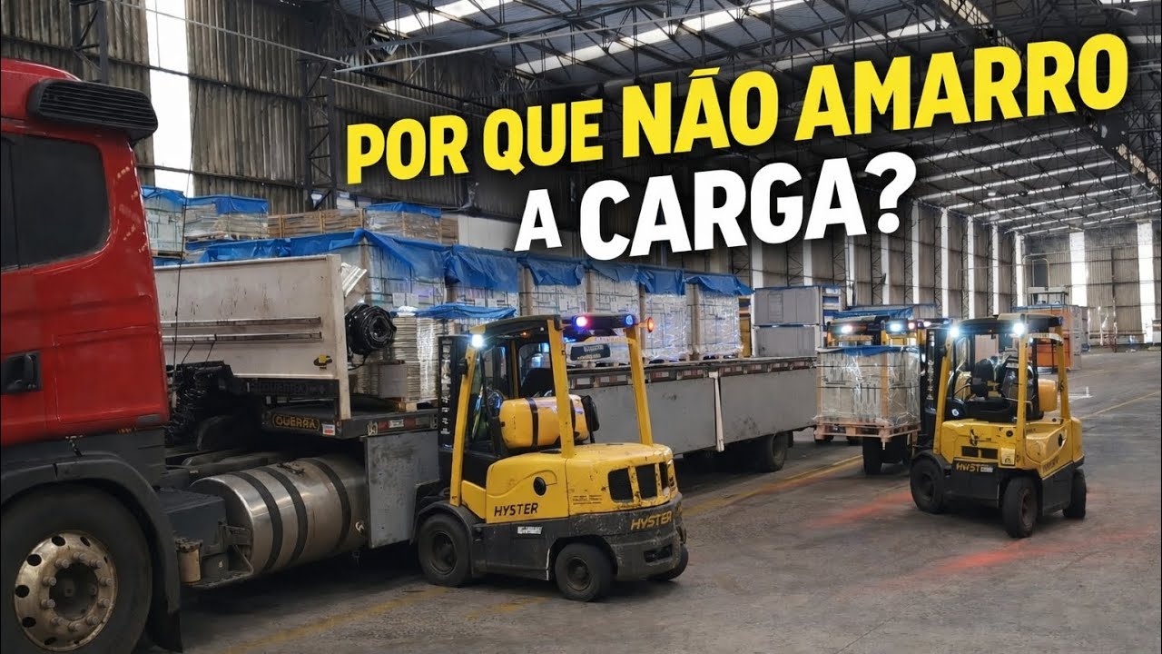 Por que eu NÃO amarro carga de piso? (3 empilhadeiras carregando)