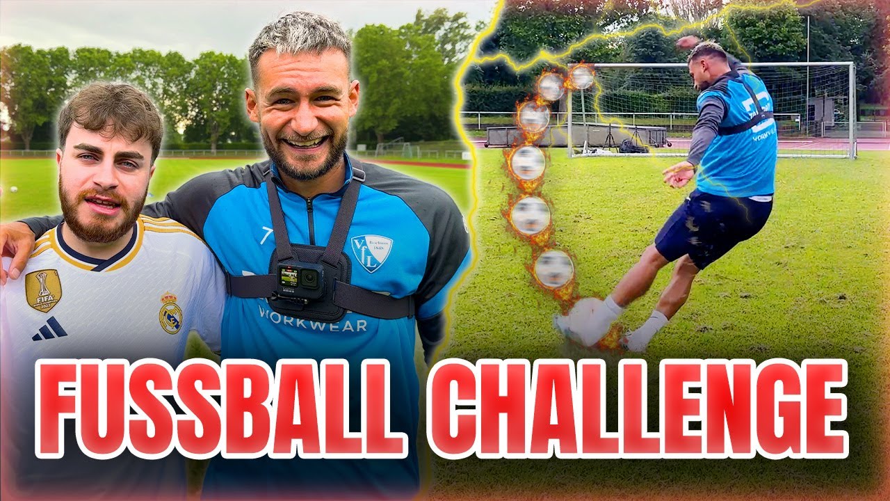 FUSSBALL CHALLENGE  gegen BUNDESLIGA PROFI Danny Blum 🧐🔥