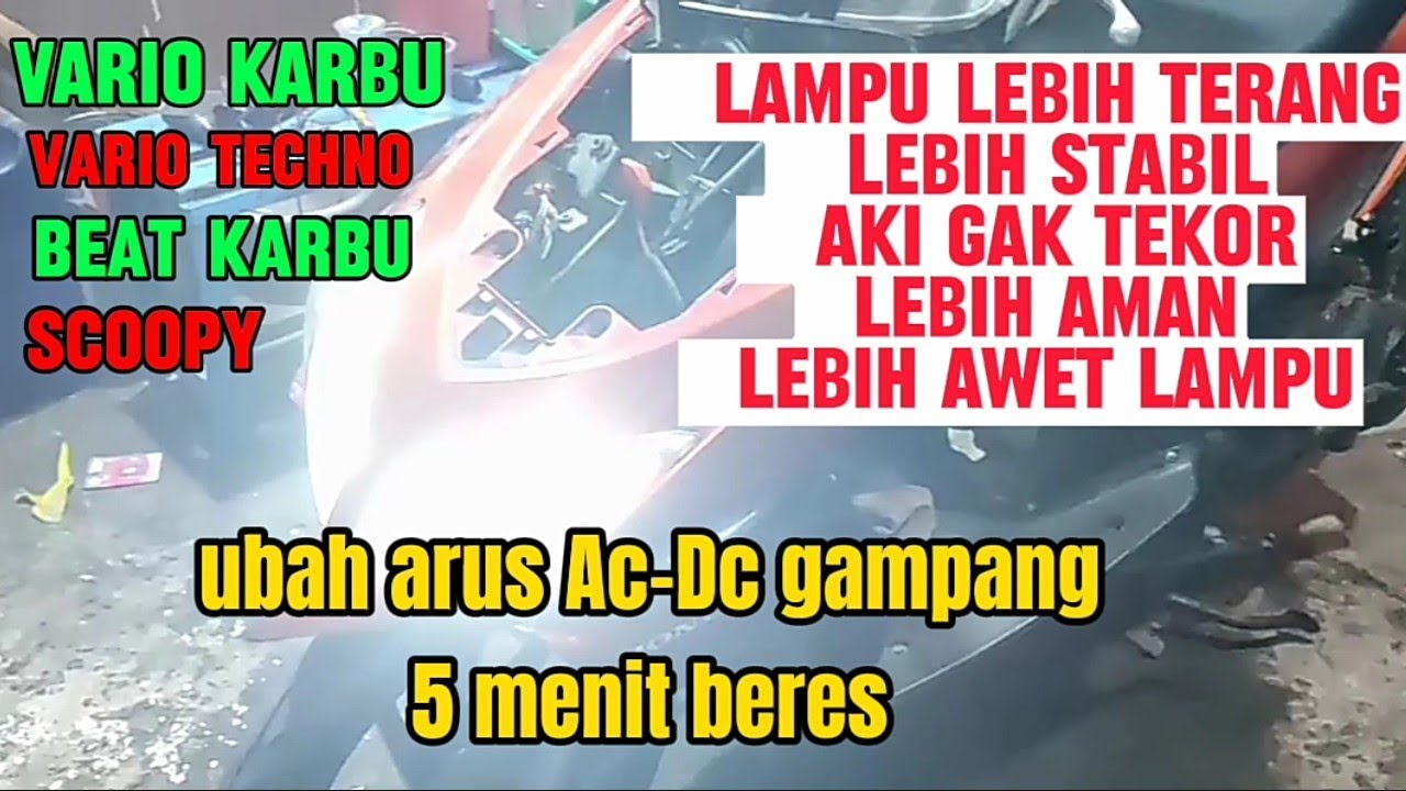 Cara termudah ubah arus AC ke DC menggunakan Relay Honda Vario karbu