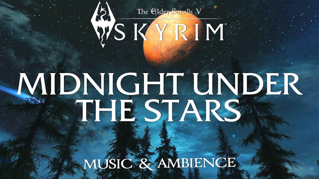 Midnight Under The Stars in Skyrim | Calm Early Spring Atmosphere | Elder Scrolls Ambience