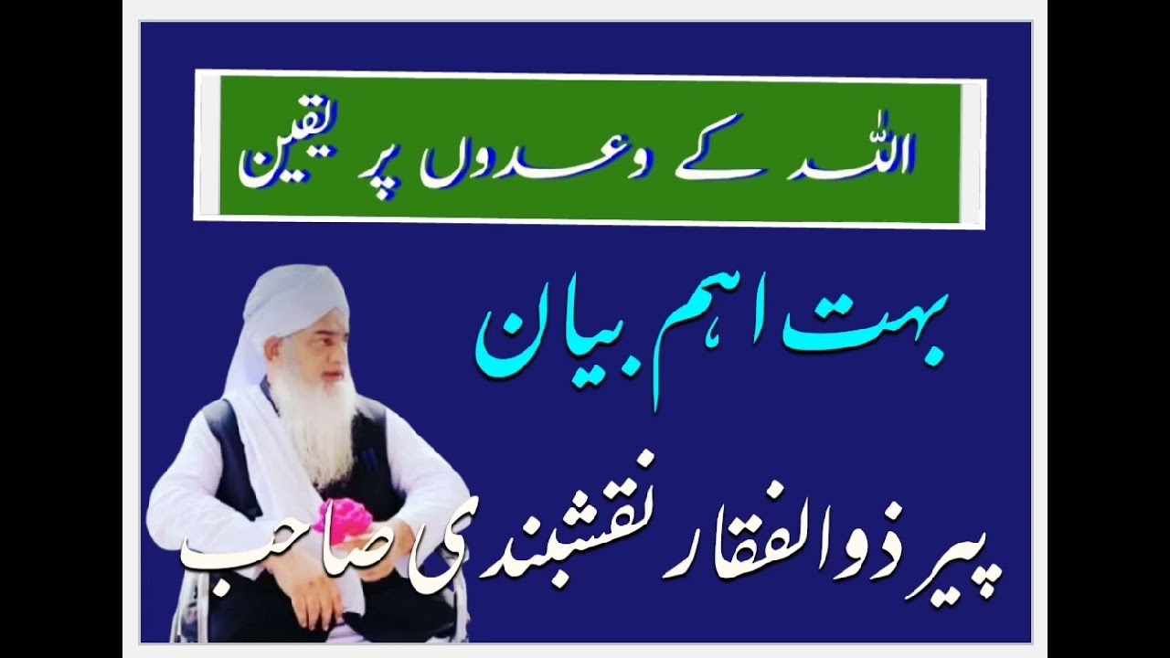 اللہ کے وعدوں پر یقین |پیرِ ذوالفقار صاحب نقشبندی | Allah K wado Par Yaqeen |peer zulfaqar bayan