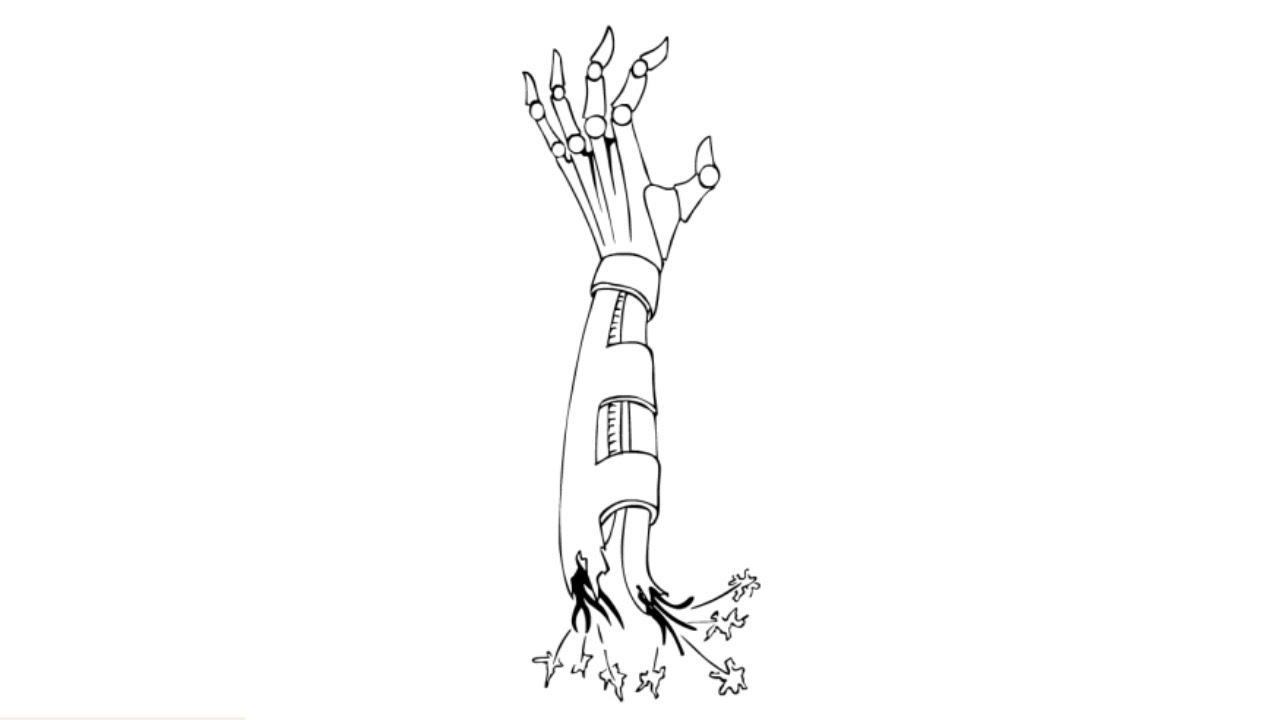 How to Draw a Terminator Hand | Drawing of a Robot Hand