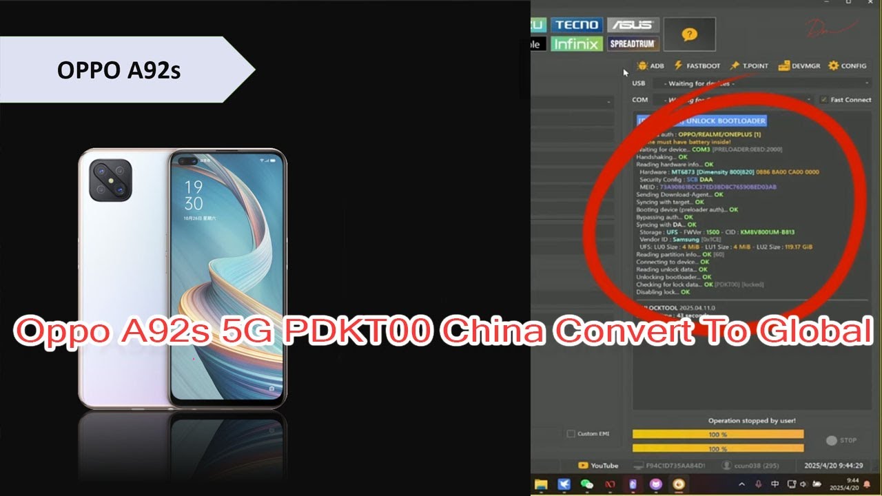 Oppo A92s 5G PDKT00 China Convert To Global Unlocktools