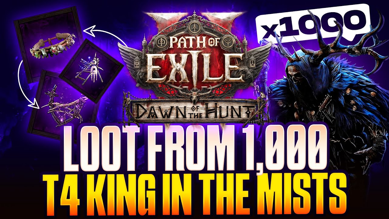 POE 2 - Loot from 1,000 T4 King in the Mists!
