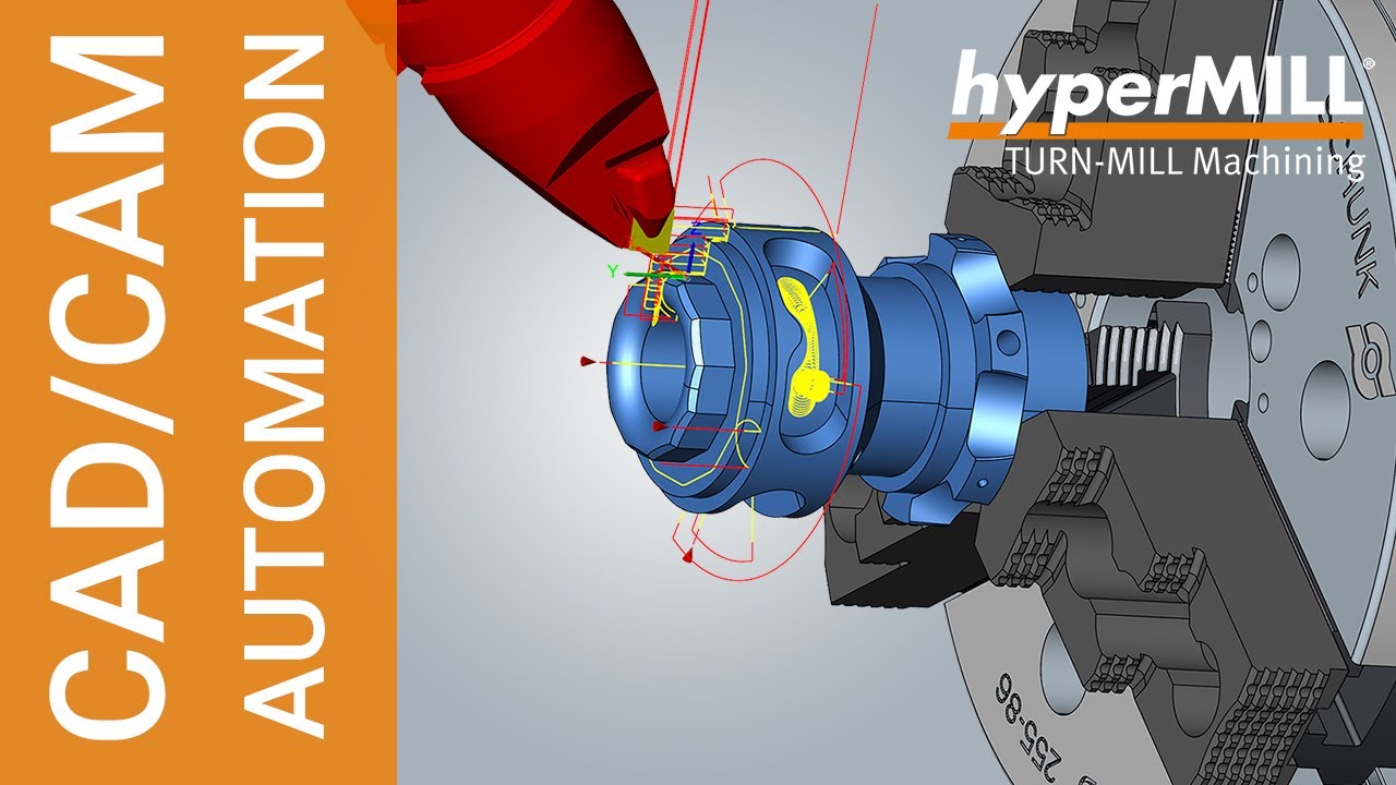 hyperMILL AUTOMATION Center: TURN-MILL Machining CAD/CAM Automation Use Case