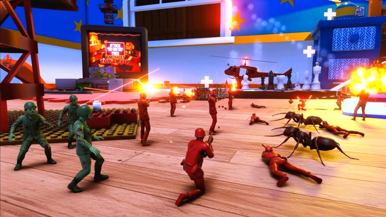 Attack on Toys - Army Men Red vs Invasion Zombies and Insects