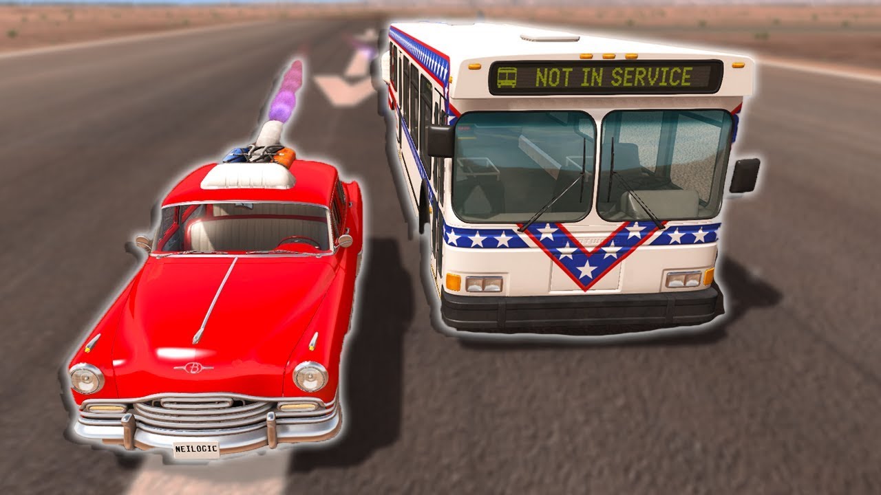 ROCKET BUS VS ROCKET CAR DRAG RACE! - BeamNG Drive UPDATE