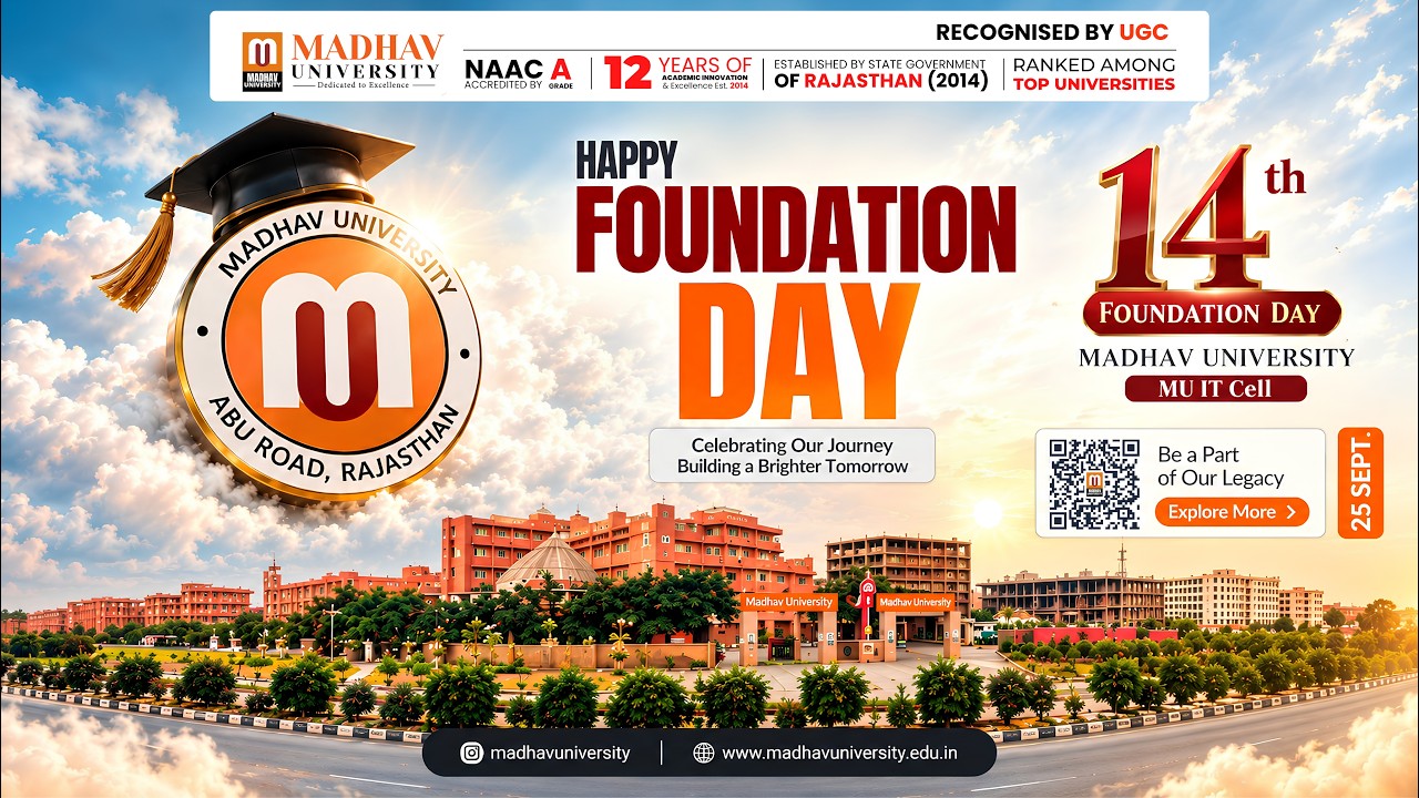 🔴 LIVE NOW | 14th Foundation Day | Madhav University, Abu Road