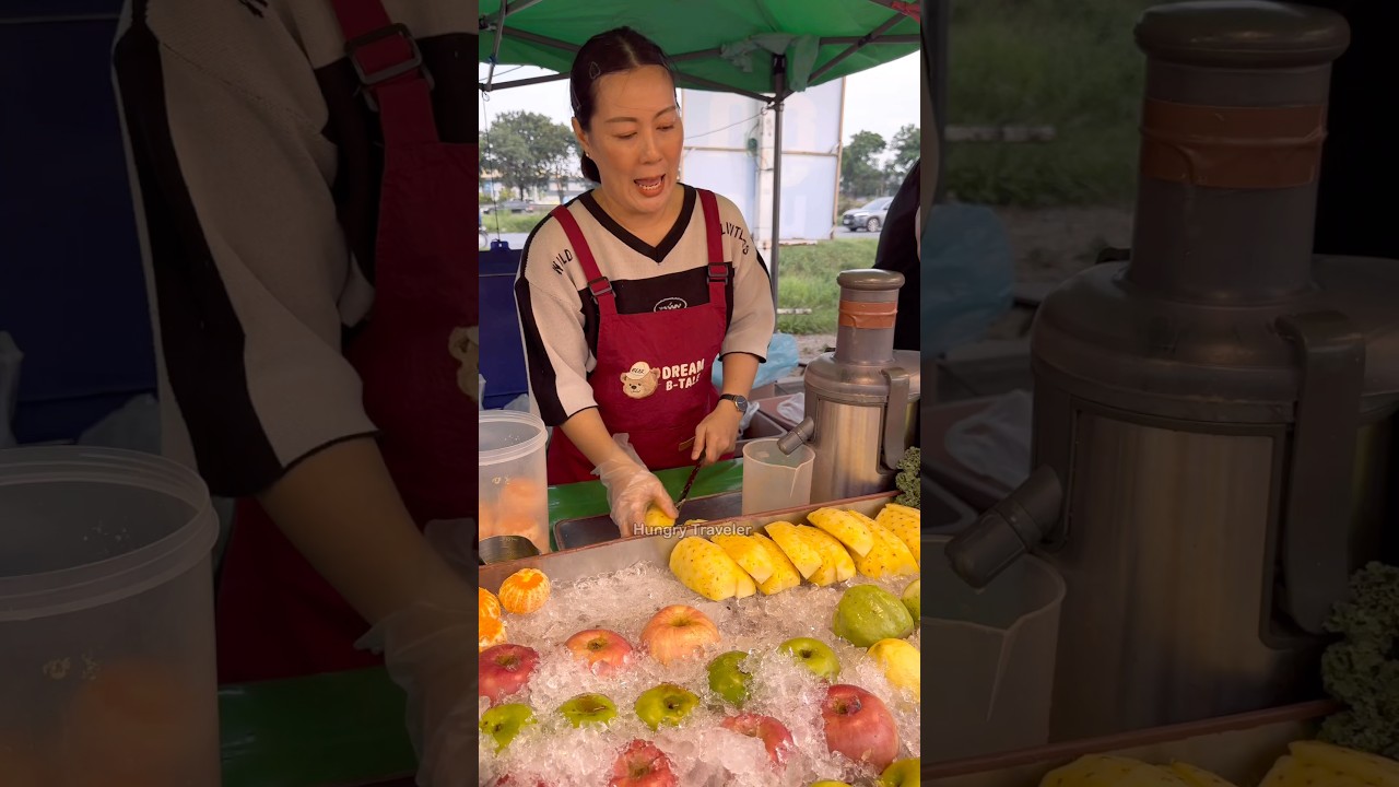 Mix Fresh Fruit Juice - Fruits Cutting Skill