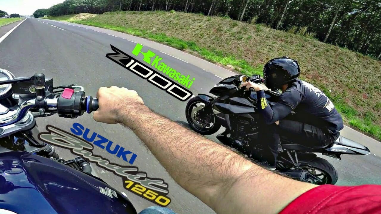 Z1000 vs BANDIT1250N  (BRIGA DE GIGANTES 284KM/H)