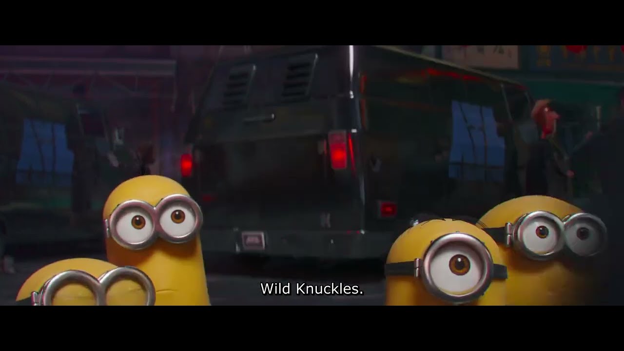 gru laughs watching the Vicious Gang turn rats.  Minions The Rise Of Gru