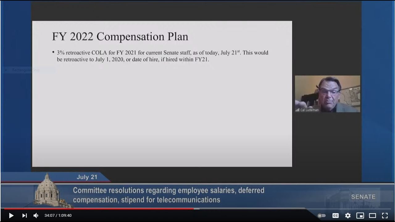 Senate Rules Committee Approves Senate Budget, Salary Adjustments