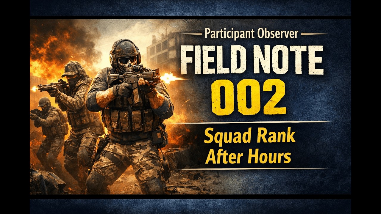 Participant Observer | Field Note 002 - Squad Rank After Hours