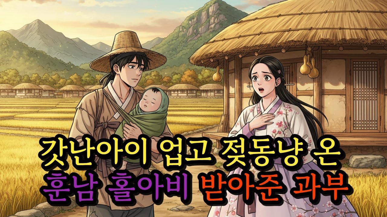 갓난아이 업고 젖동냥온훈남 홀아비 받아준과부