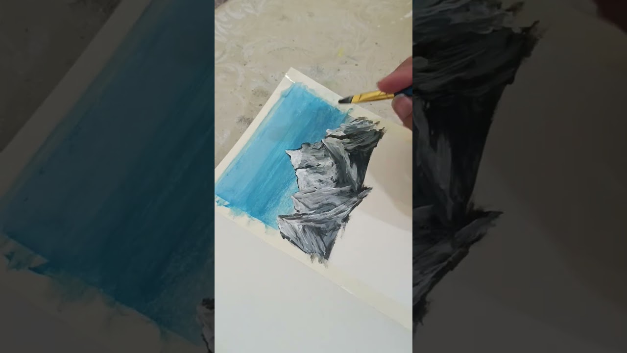 how to paint a beautiful mountain 🏔️