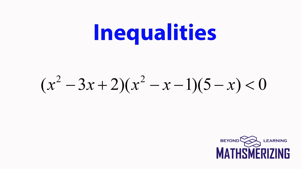 Solved example 2 : Wavy curve method  (x^2-3x+2)(x^2-x-1)(5-x) is less than 0