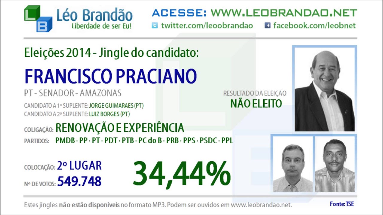 Jingles Eleições 2014 - Francisco Praciano - PT - leobrandao.net