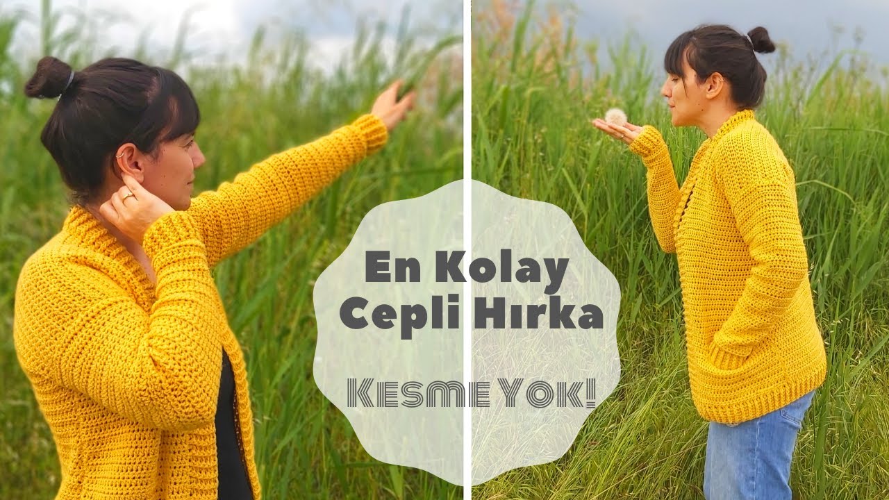En Kolay, Kesimsiz, Üzerinize Tam Oturacak Cepli Hırka Yapımı
